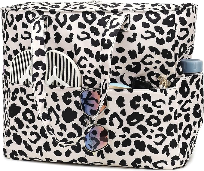 Waterproof Beach Tote Pool Bags for Women Ladies Extra Large Gym Tote Carry On Bag With Wet Compartment for Weekender Travel