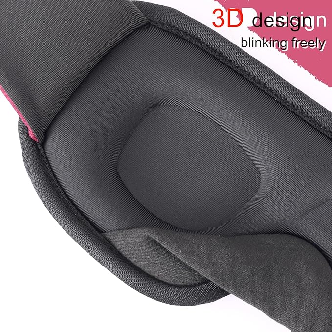 Sleep Mask for Men and Women 3D Contoured Eye Mask Patented Adjustable Light Blocking Night Mask for Sleeping (Red)