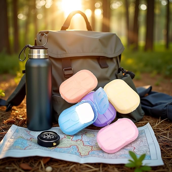 500 Sheets Colorful Disposable Soap Paper 5 Boxes Hand Cleaner Fragrance Mini Color Soap Paper for school Indoor, Outdoor, Travel, Camping Hiking，Paper Soap，Travel Soap,Foot and Hand Care