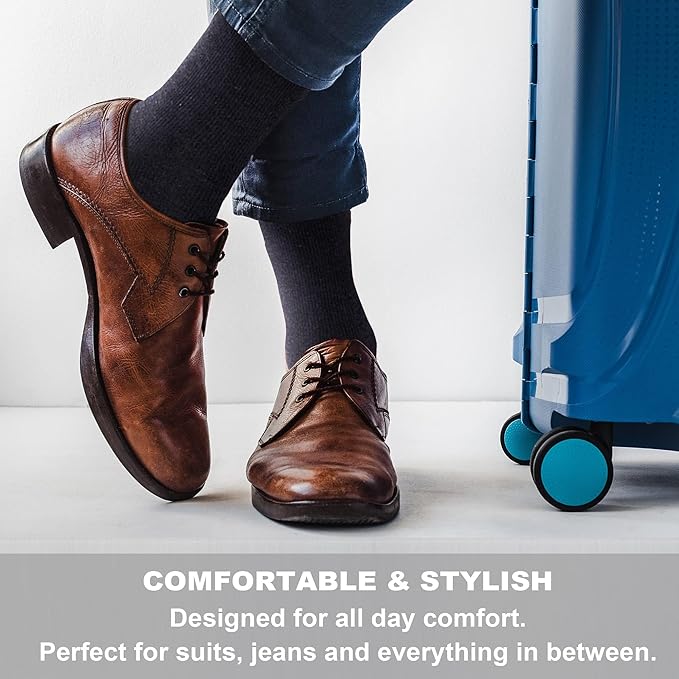 NEWZILL Copper Compression Socks for Women & Men 15-20mmHg Cotton Rich Odor Control Dress Socks for Business Casual Running Medical Athletic Support, Edema Diabetic Relief