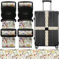Luggage Straps for Suitcases, Travel Adjustable Belt with Quick Release Buckle, Heavy Duty Nylon Bag Packing Strap, Unique Bright Identifiers Business Travel Accessories (2 Pack) - Yellow Flowers
