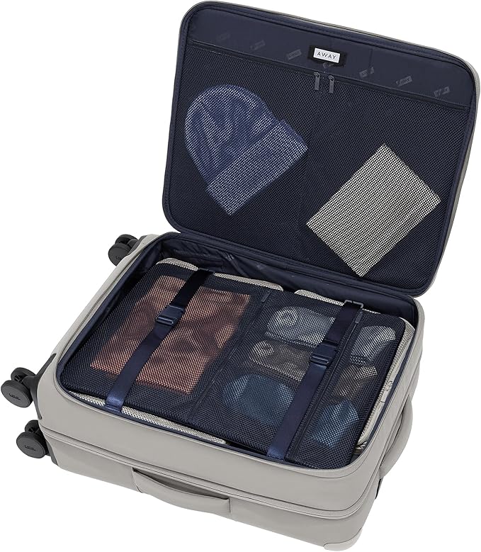 Away Softside Medium Checked Suitcase, 26 Inch Lightweight, Expandable Luggage For Men & Women, Durable Nylon Exterior, TSA Approved Lock, Ideal For Trips 1-2 Weeks, Cloud Gray