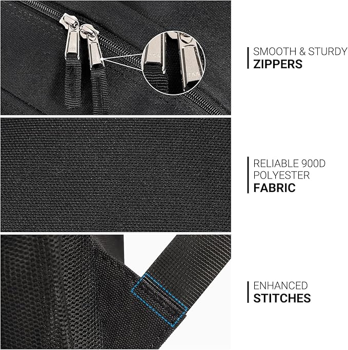ZORFIN 36L Black Backpack for College, and Travel: Water Resistant Bookbag