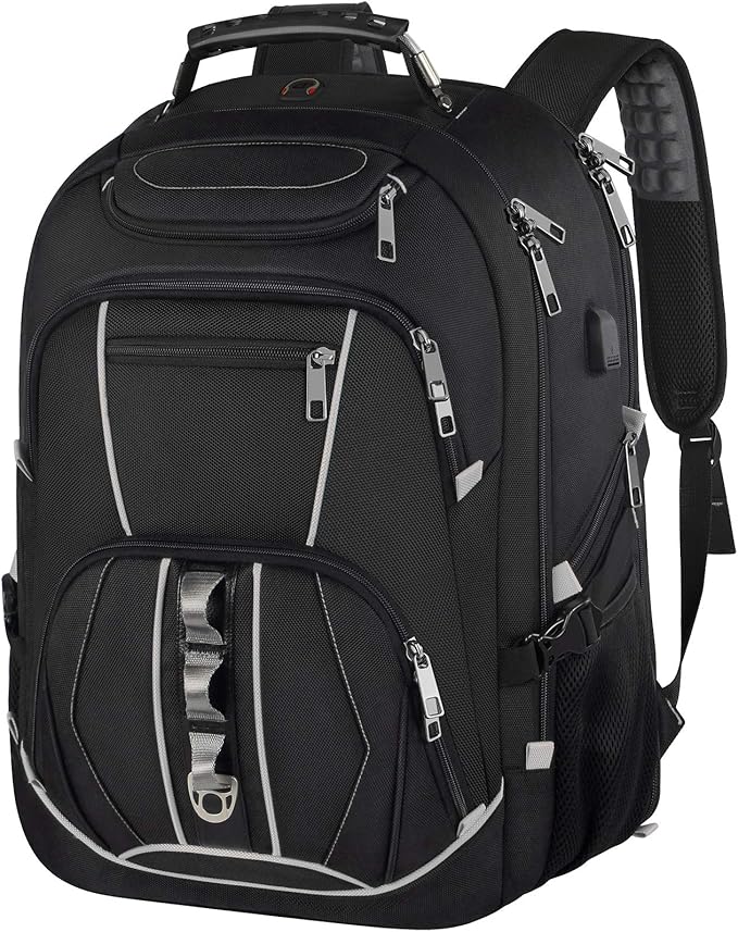 18.4 inch Gaming Laptop Backpacks with USB Charging Port, Big Capacity TSA Friendly RFID Anti Theft Pocket College Heavy Duty Computer Work bag for Men