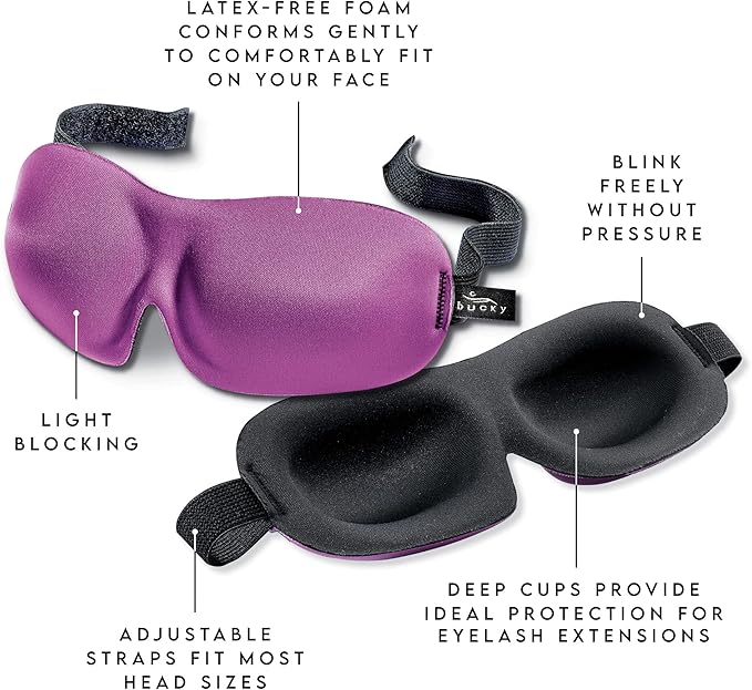 Bucky 40 Blinks No Pressure Printed Eye Mask for Travel & Sleep, Leopard, One Size