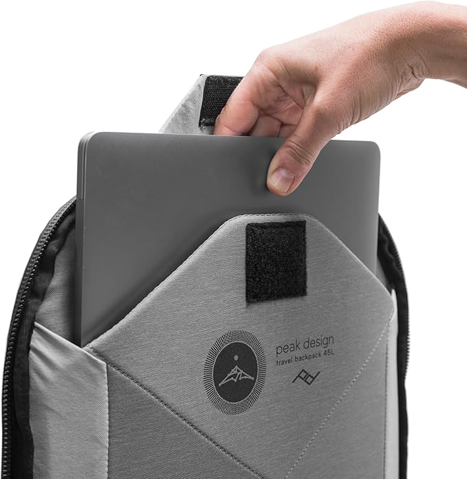 Peak Design Travel Backpack 45L, Black, Expandable 35-45L Design, Rear and Top Access, Weatherproof Shell, Laptop Sleeve, Ideal for Travel or Everyday Carry, Versatile Backpack for Men and Women