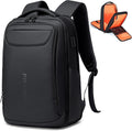 FENRUIEN Business Backpack for Men,Water Resistant Tech Backpack with Charger,Black Laptop Backpack 15.6 Inch