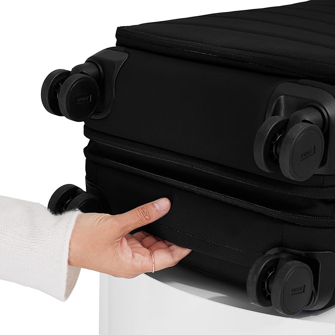 Away Softside Carry-On Suitcase, 22 Inch Lightweight, Expandable High-Strength Nylon Luggage With Spinner Wheels, Meets Requirements for Most Major Airlines, Jet Black