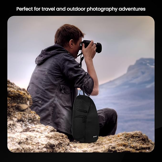 Tamrac Jazz 76 v2.0 Camera Sling Bag, Photography Backpack, Camera Case for Photography Accessories, Compact Camera Shoulder Bag for DSLR and Mirrorless Cameras, Crossbody Camera Bag – Black