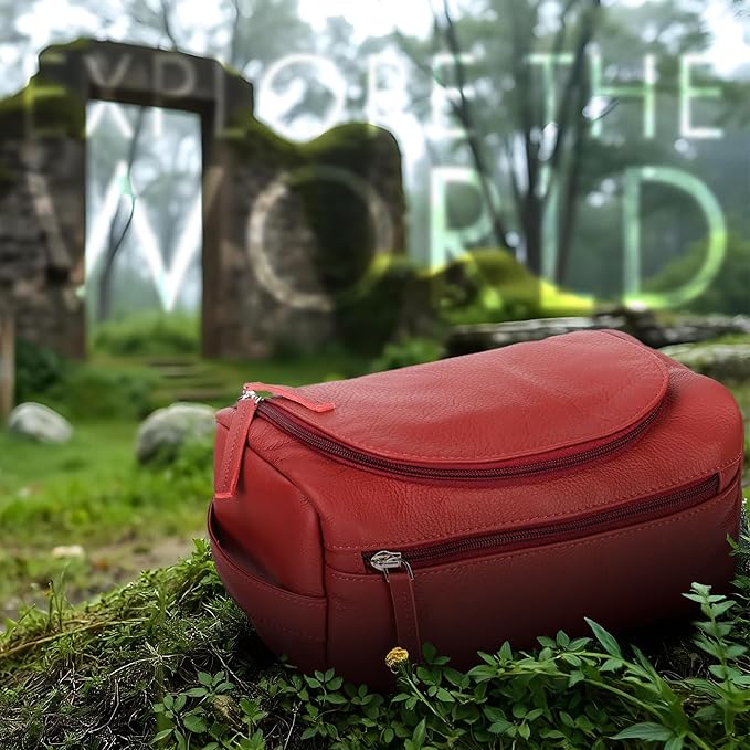 Leather Toiletry Bag For Men Women Dopp Kit Mens Hanging Toiletry Bag (PREMIUM LEATHER) Travel Toiletry Bag for Traveling Large TSA Approved Cosmetic Travel Bag for Toiletries Shaving Bag - SAVANNA