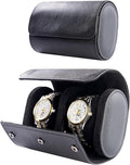 MR.OKAY 2 Watch Travel Case- Classic Leather Watch Case With Superb Texture.Portable Watch Roll Or Organizer For Storage And Display. Travel Gift for Men, All Handcrafted By Leather Craftsmen.