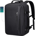 PIJUSHI Travel Backpack for Women Men Expandable Carry on Luggage Backpack Airline Approved Personal Item Laptop Bag(PE034 Black)