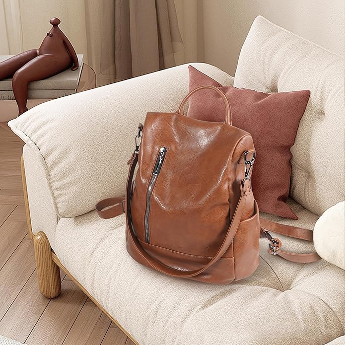 Women Backpack Purse PU Leather Anti-theft Casual Shoulder Bag Fashion Ladies Satchel Bags