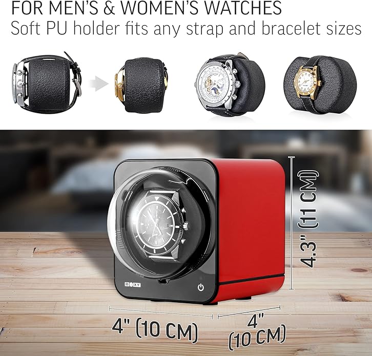 Watch Winder for Automatic Watch with Vertical Rotor Stop (with AC Adapter)