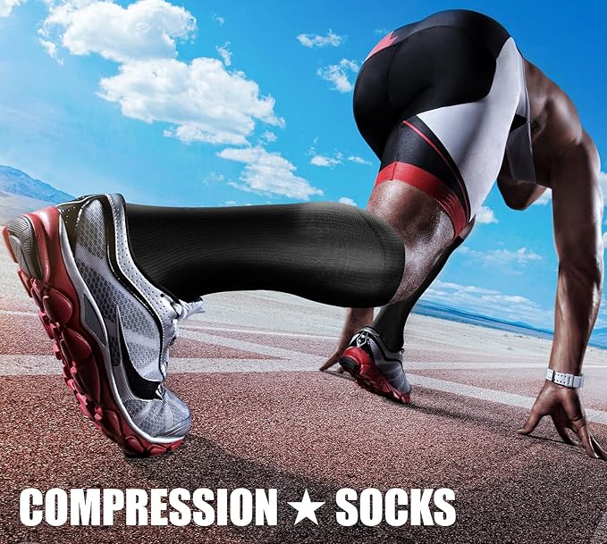 CHARMKING Compression Socks for Women & Men Circulation (3 Pairs) 15-20 mmHg is Best Support for Athletic Running Cycling