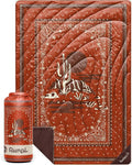 Rumpl Original Puffy Blanket - Warm, Water-Resistant Camping Blanket with 100% Recycled Synthetic Insulation, 52"x75", Original Puffy V2, Sedona Saguaro Bandana