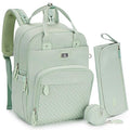Dikaslon Diaper Bag Backpack with Portable Changing Pad, Pacifier Case and Stroller Straps, Large Unisex Baby Bags for Boys Girls, Multipurpose Travel Back Pack for Moms Dads, Mint Green