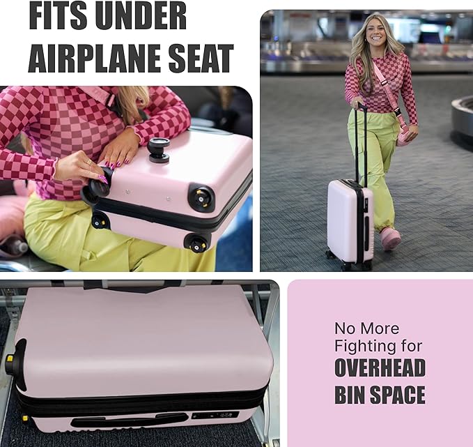 Take OFF Luggage Personal Item 3.0 – 18x14x8 Underseat Carry On with Removable Wheels – TSA Lock, Hardshell Suitcase – Fits Tight Airline Size Rules – No-Fee Lightweight Travel Bag