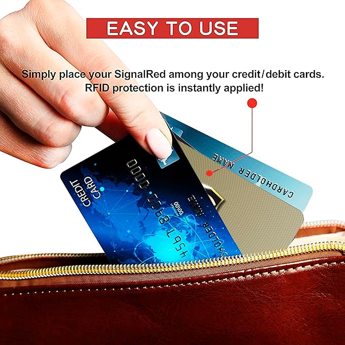 SaiTech IT RFID Blocking Cards - 2 Pack, Protects Entire Wallet/Purse, NFC/Contactless Bank Card Protector - Golden