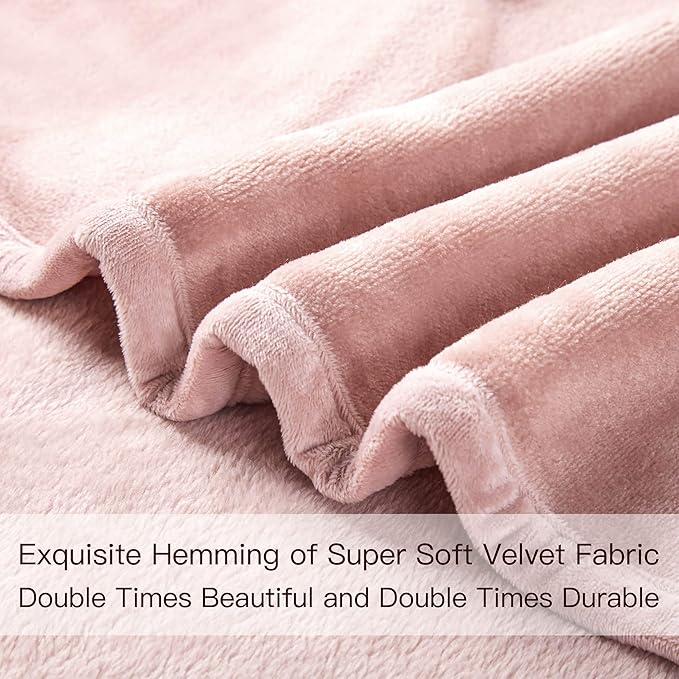 Surii Home Luxury Microfiber Flannel Blanket, Super Soft, Warm, Cozy, Fluffy, and Breathable, Perfect Throws for Bed, Couch, Sofa, for All Season Use. 350GSM Travel Size 50x60 Inches(Sepia Rose)