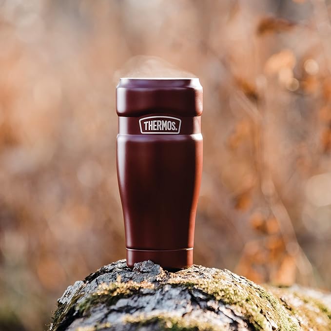 THERMOS Stainless King Vacuum-Insulated Travel Tumbler, 16 Ounce, Rustic Red (Pack of 4)