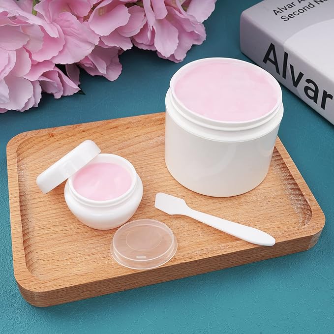 Cosywell Small Plastic Travel Jars for Creams - TSA Approved Refillable Cosmetic Containers - Leak-proof Travel Size Containers with Lid for Lotion, Makeup, Cosmetics - 6 Pieces
