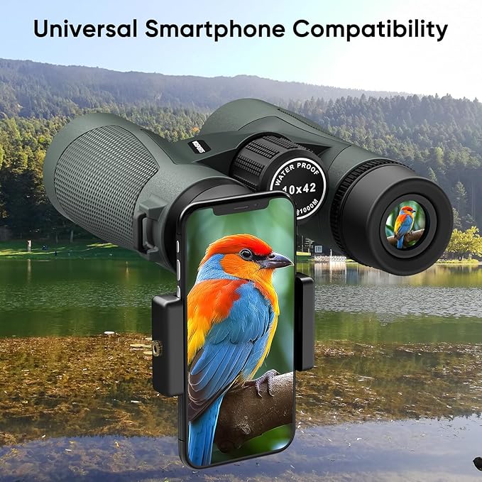 WOSPORTS 10x42 Binoculars for Adults - IP67 Waterproof Binoculars for Bird Watching, Hunting, Hiking