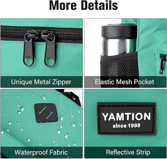 School Backpack for Teens,Green Bookbag Classic Backpack with USB Port for High School College Students
