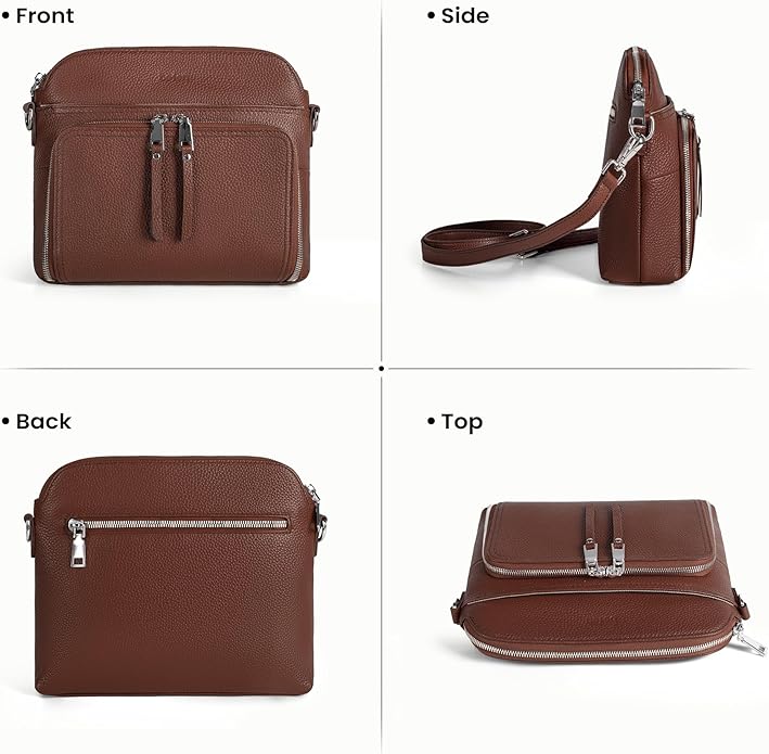 befen Genuine Leather Crossbody Purses for Women, Women's Small Crossbody Shoulder Bag with Built in RFID Wallet