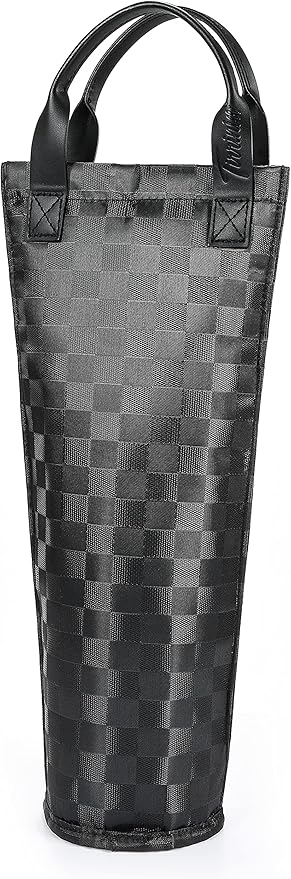 Tirrinia Single Wine Carrier Tote, Insulated Wine Cooler Bag for Travel, Picnic, & Wine Gifts – Thermal Padded Wine Bottle Holder Tote for Men & Women, Wine Gift for Wine Lovers