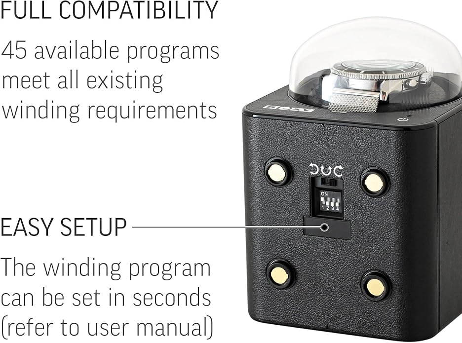 Watch Winder for Automatic Watch with Vertical Rotor Stop (with AC Adapter)