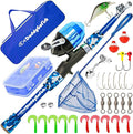 DaddyGoFish Kids Fishing Pole - Rod Reel Combo Tackle Box Starter Set - First Year Small Gear Kit for Boys Girls Toddler Youth Age Beginner Little Children