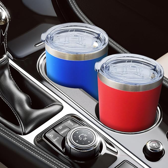 20oz Tumbler Bulk Stainless Steel Tumblers with Lid Vacuum Insulated Double Wall Travel Coffee Mug Powder Coated Tumbler Cup for Hot and Cold Drinks(Red, 6 pack)