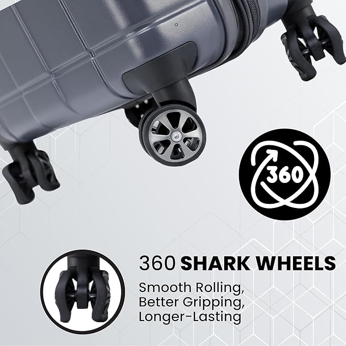Spyder Carve 25 Inch Medium Expandable Hardside Upright Suitcase, with 360° Spinner Wheels, TSA Approved Lock, Gray