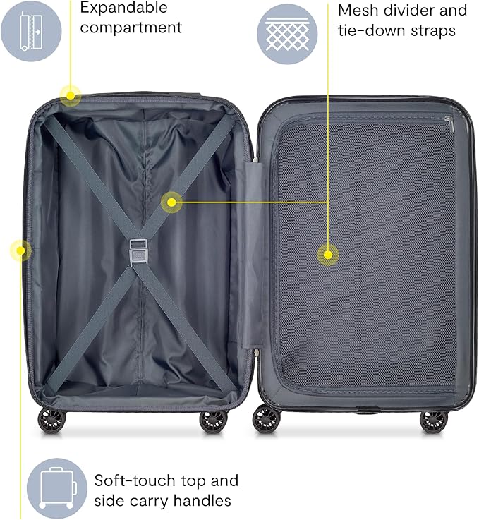 DELSEY PARIS Helium Aero Hardside Expandable Luggage with Spinner Wheels, Teal, Carry-On 21 Inch