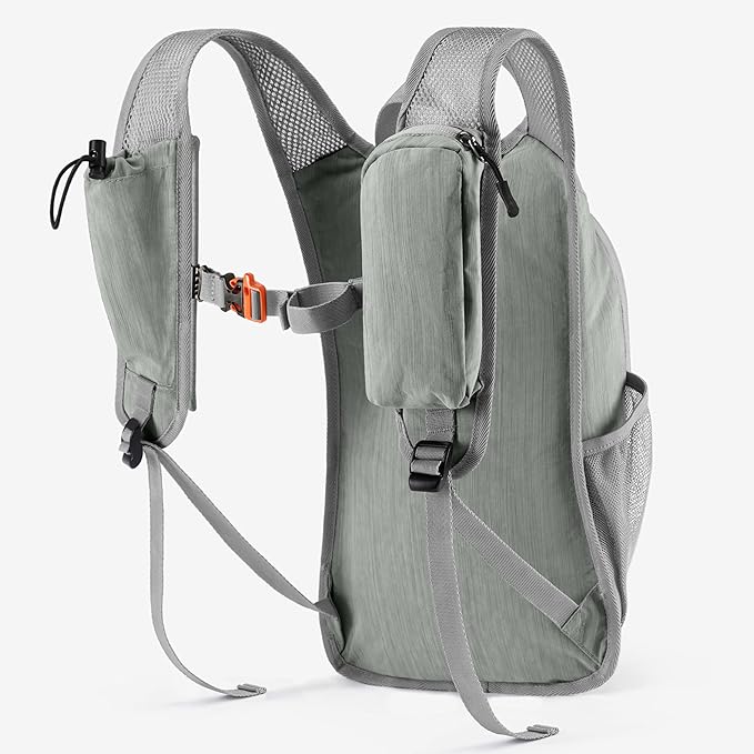 10L Small Hiking Backpack Travel Daypack Lightweight Packable Back Pack for Women Men(Light Grey)