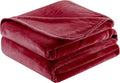 Surii Home Luxury Microfiber Flannel Blanket, Super Soft, Warm, Cozy, Fluffy, and Breathable, Perfect Throws for Bed, Couch, Sofa, for All Season Use. 350GSM Travel Size 50x60 Inches (Burgundy)