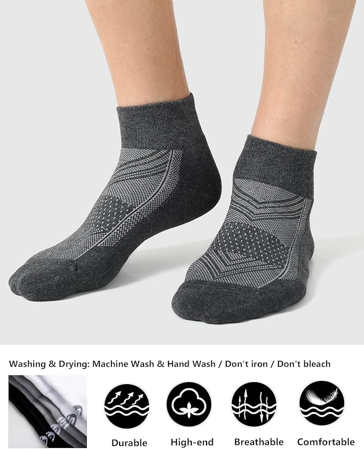 CS CELERSPORT 6 Pairs Women's Running Ankle Socks Athletic Sport Socks Cushioned