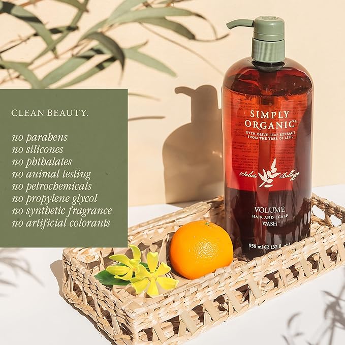 Thinning Hair Volumizing Shampoo Scalp Wash, Made in Italy, All Natural Cruelty Free Hair Care for Women & Men, Sweet Orange, Ylang Ylang, Olive Leaf Extract with Pump, 32fl oz/958 ml, VOLUME
