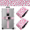 Pink Leopard Luggage Straps for Suitcases TSA Approved, Luggage Identifiers for Suitcase, Adjustable Suitcase Strap for Baggage Security with Cute Patten, Travel Necessary Accessories
