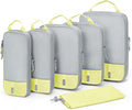BAGSMART 6 Set Compression Packing Cubes - Lightweight Travel Essentials, Durable Luggage Organizer
