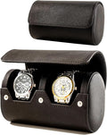MR.OKAY 2 Watch Travel Case- Classic Leather Watch Case With Perfect Texture.Portable Watch Roll Or Organizer For Storage And Display. Luxury Gifts For Men, All Handmade by Artisans.