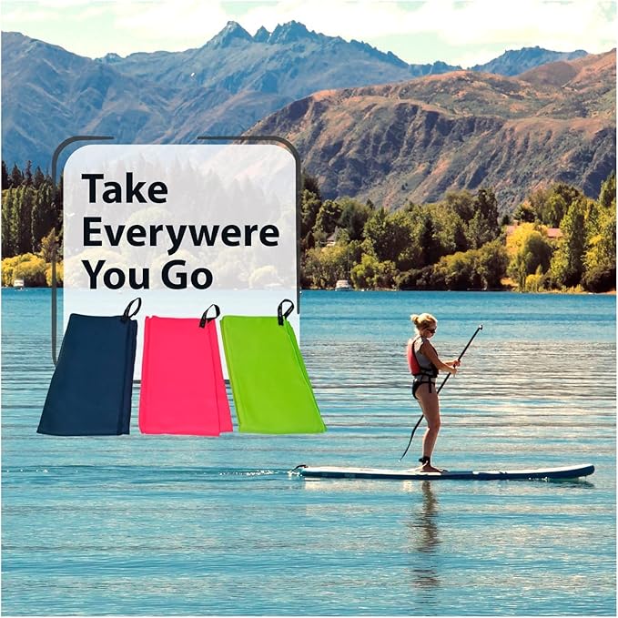 Outdoors Microfiber Towel Fast Drying Soft Feel Fast Action Drying for Gym Beach Outdoors Travel Yoga Camping Compact Size 2 Piece Set 30x60 in and 12x24 in Red MFT2PRD
