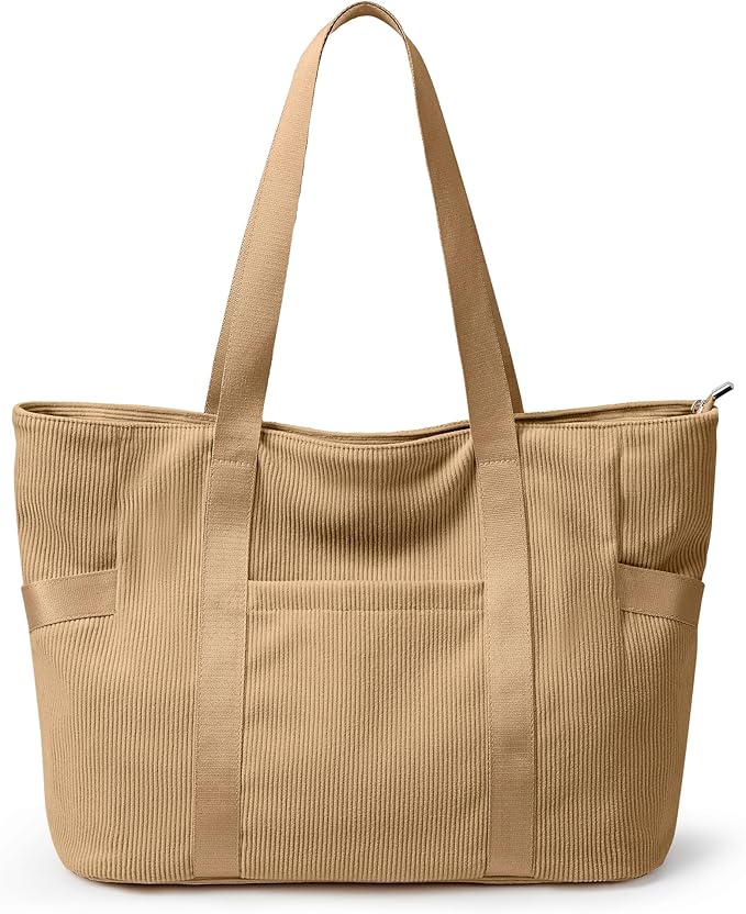 Tote Bag for Women with Zipper, Travel Tote Bags with Compartments Large Shoulder Bag Handbag for Gym Work School