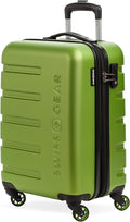 SwissGear 7366 Hardside Expandable Luggage with Spinner Wheels, Green, Carry-On 19-Inch
