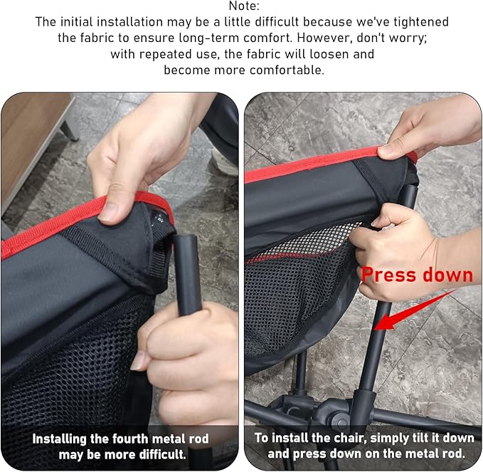 Backpacking Chair, Camping Chairs for Adults, Foldable Portable Chair for Outside Camp Sports Beach Travel Hiking
