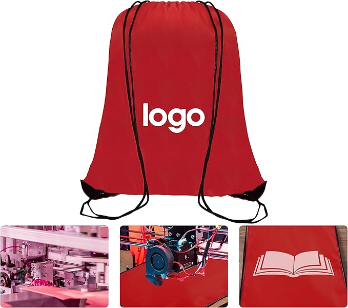 60 Pieces Red Drawstring Backpack Bags Sports Sackpack Bulk Cinch Gym Bag For Women Men Outdoor Sports Backpack