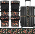 2 Pack Luggage Straps for Suitcases, Adjustable Travel Belt with Double Lock and Quick Release Buckle, Heavy Duty Nylon Bag Packing Strap, Unique Business Travel Accessories-Flower Butterfly