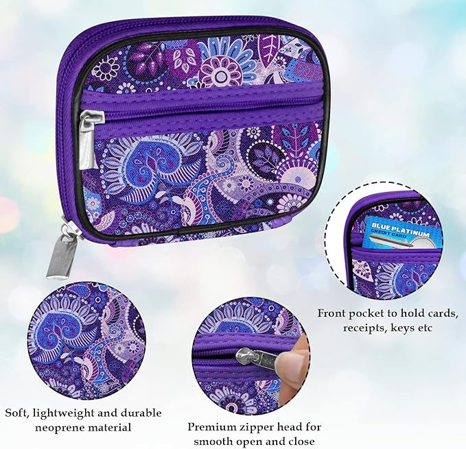 Serfeymi Weekly Travel Pill Organizer Case for Purse with Removable 7 Day Box, Fashionable Pill Container for Medicine, Vitamin, Supplement - Purple 01