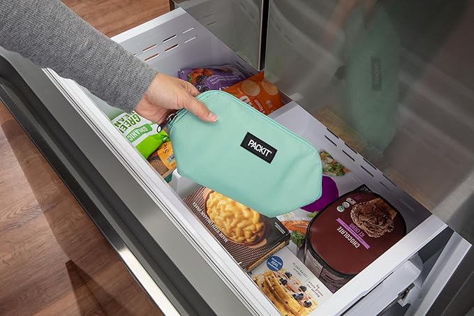 PackIt® Freezable Snack Bag, Sage, Built with ECOFREEZE® Technology, Collapsible, Reusable, Zip Closure, Designed For Keeping Snacks Fresh On the Go